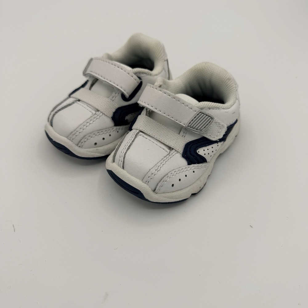 Champion Toddler Shoes Size 1 White Navy Hook Loop Strap Sneakers Unisex